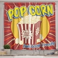 thumbnail image 1 of Ambesonne Retro Kitchen Curtains, Pop Corn Movie Snack, 55"x36", Multicolor, 1 of 1
