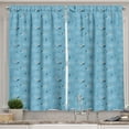 thumbnail image 1 of Ambesonne Retro Kitchen Curtains, Swallow Birds Abstract Clouds, 55"x45", Blue and Charcoal Grey, 1 of 1