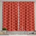 thumbnail image 1 of Ambesonne Retro Kitchen Curtains, Warm Colored Damask Ethnic, 55"x45", Dark Peach Ruby, 1 of 1