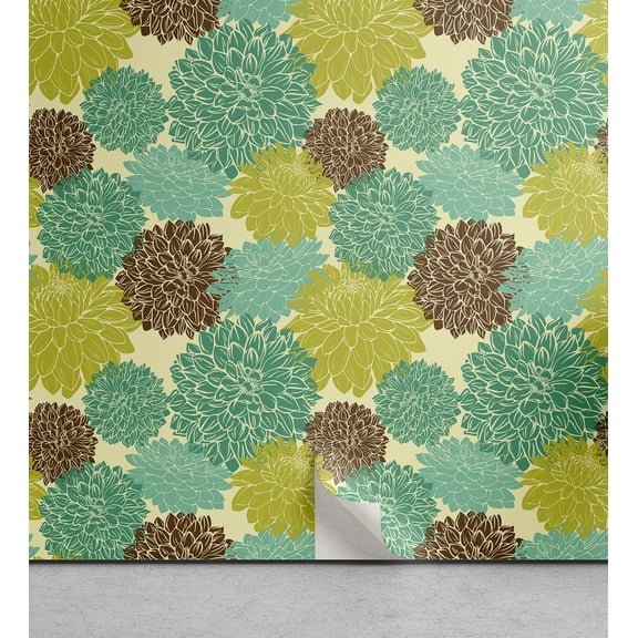 Ambesonne Retro Peel & Stick Wallpaper for Home, Abstract Spring Growth, 13"x72", Multicolor