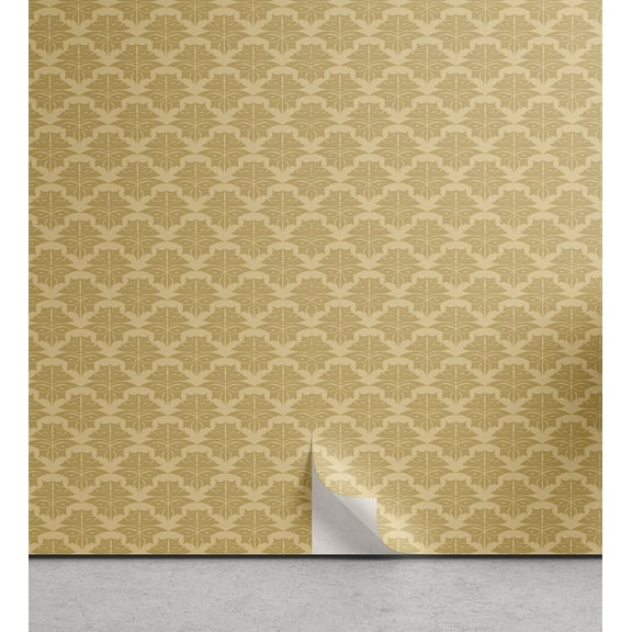 Ambesonne Retro Peel & Stick Wallpaper for Home, Classic Damask Victorian, 13"x100", Pale Brown