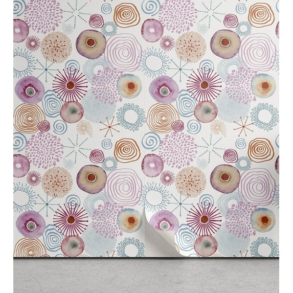 Ambesonne Retro Peel & Stick Wallpaper for Home, Dahlia Flower Petals, 13"x36", Multicolor