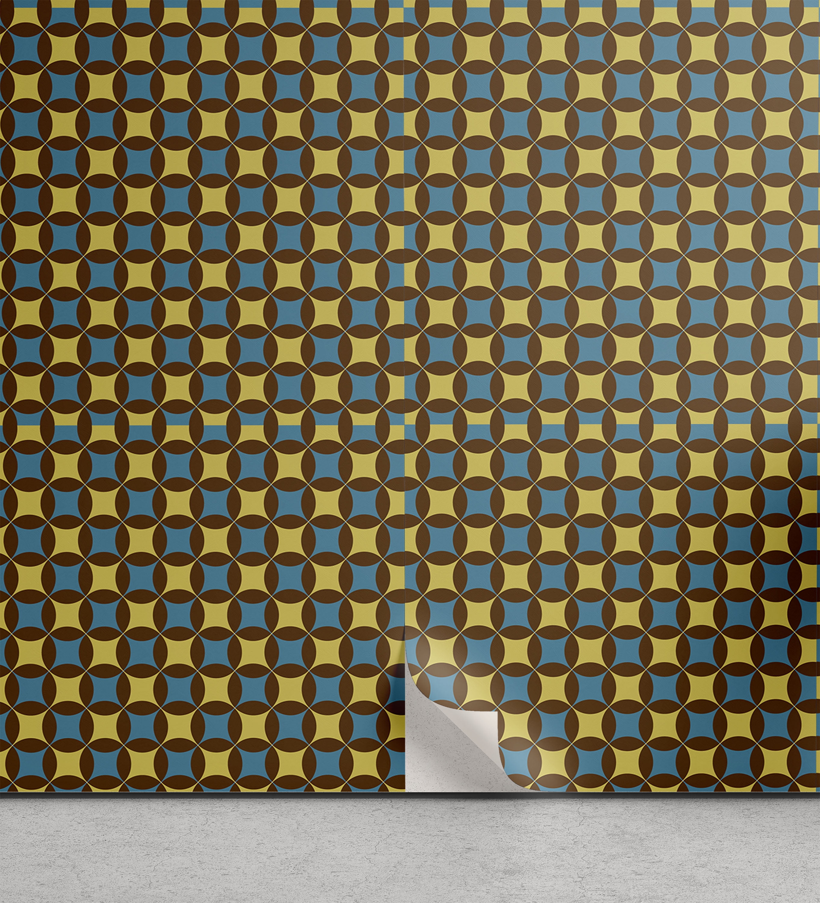 Ambesonne Retro Peel & Stick Wallpaper for Home, Geometric Tile 70s ...