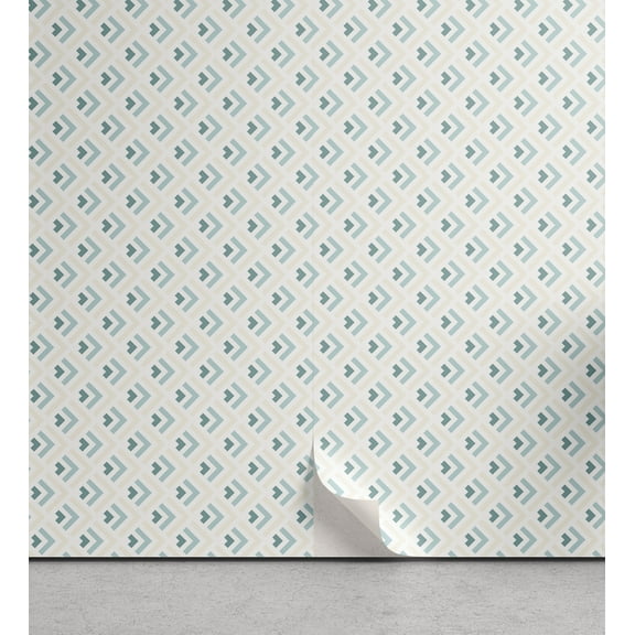 Ambesonne Retro Peel & Stick Wallpaper for Home, Minimalist Arrows, 13"x36", Pale Peach Turquoise