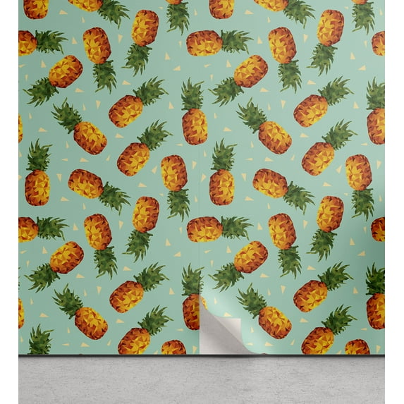 Ambesonne Retro Peel & Stick Wallpaper for Home, Vintage Beach Summer, 13"x100", Olive Green Seafoam