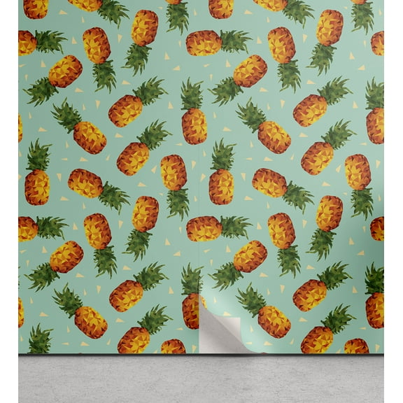 Ambesonne Retro Peel & Stick Wallpaper for Home, Vintage Beach Summer, 13"x72", Olive Green Seafoam