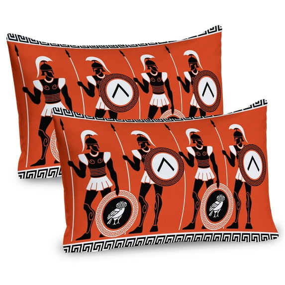 Ambesonne Retro Pillow Sham 2 Pack, Historical, 30"x20", Orange Black White