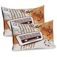thumbnail image 1 of Ambesonne Retro Pillow Sham 2 Pack, Party Art with Old Radio, 36"x20", Orange Dark Brown Beige, 1 of 3