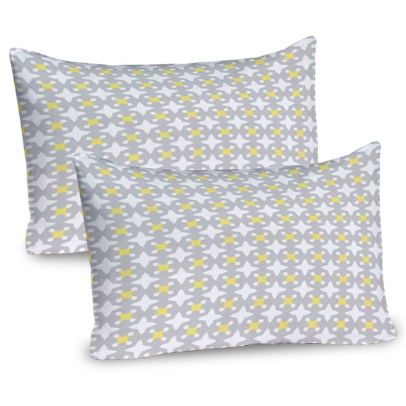 Ambesonne Retro Pillow Sham 2 Pack, Star Shapes Dots, 36"x20", Pale Yellow Warm Taupe