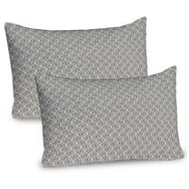 Ambesonne Retro Pillow Sham 2 Pack, Swirls and Curlicues Damask, 26"x20", Beige and Purpleblue