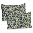 thumbnail image 1 of Ambesonne Retro Pillow Sham 2 Pack, Vintage Colorful Floral, 30"x20", Yellow Blue Cream, 1 of 3