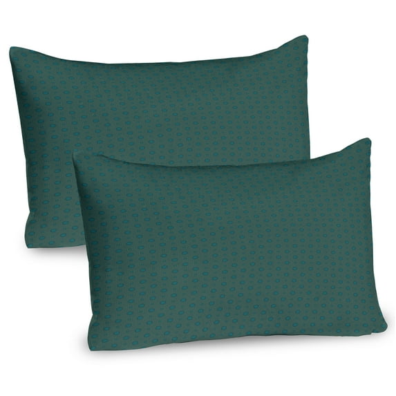 Ambesonne Retro Pillow Sham 2 Pack, Vintage Concentric Circles, 30"x20", Petrol Blue Jade Green