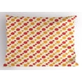 thumbnail image 1 of Ambesonne Retro Pillow Sham, Big Small Dots Chain, 26" X 20", Marigold Scarlet Cream, 1 of 2