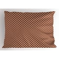 thumbnail image 1 of Ambesonne Retro Pillow Sham, Chevron Scrolls, 26" X 20", Dark Orange Sand Brown, 1 of 2