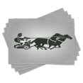 thumbnail image 1 of Ambesonne Retro Place Mats Set of 4, Chariot Gladiator, Standard Size, Dimgrey Black, 1 of 6