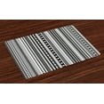 thumbnail image 1 of Ambesonne Retro Place Mats Set of 4, Geometric Ribbon Stripes, Standard Size, White Black, 1 of 4