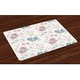 thumbnail image 1 of Ambesonne Retro Place Mats Set of 4, Grunge Teen Accessories, Standard Size, Multicolor, 1 of 4