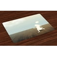 thumbnail image 1 of Ambesonne Retro Place Mats Set of 4, Little Girl with Balloon, Standard Size, White Brown, 1 of 4