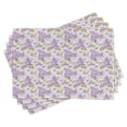 thumbnail image 1 of Ambesonne Retro Place Mats Set of 4, Nostalgic Floral Petals, Standard Size, Violet Purple, 1 of 6