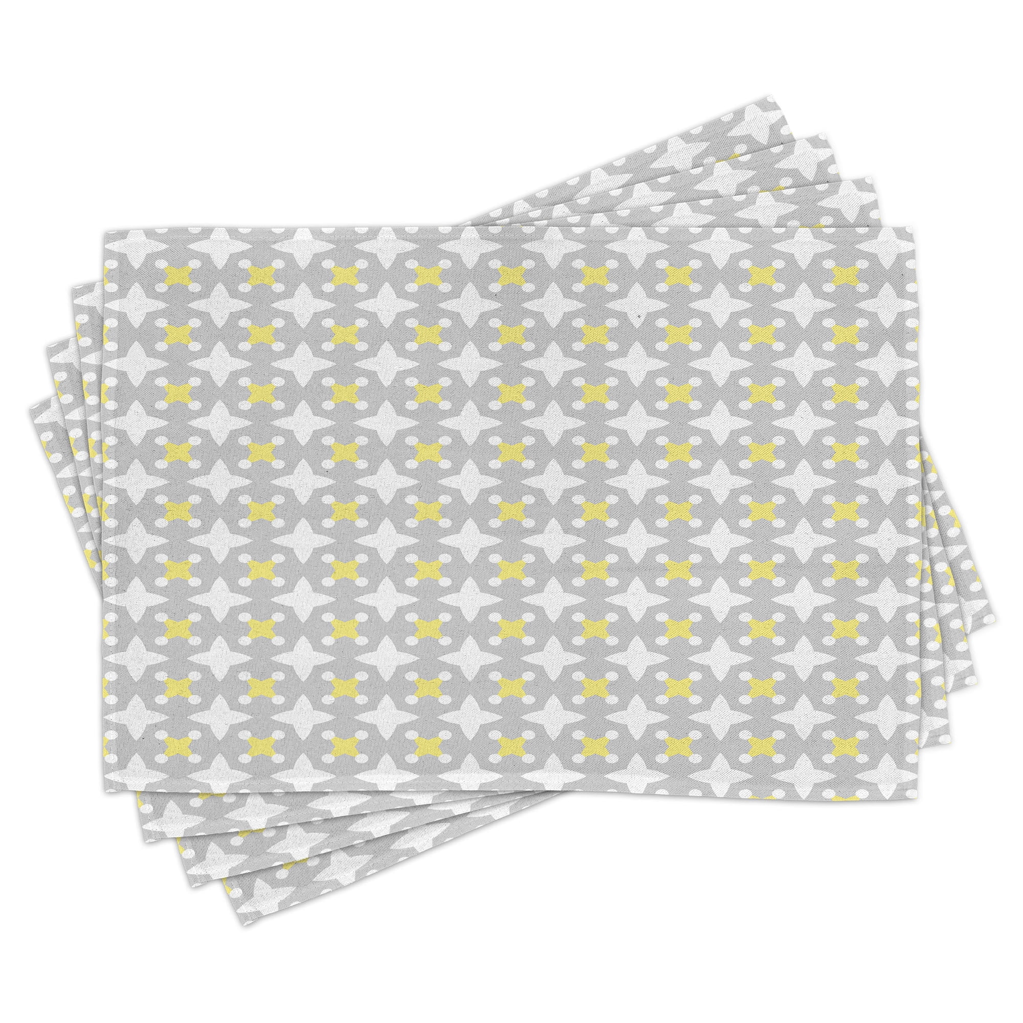 Ambesonne Retro Place Mats Set of 4, Star Shapes Dots, Standard Size ...