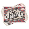 thumbnail image 1 of Ambesonne Retro Place Mats Set of 4, Vintage Cinema Movie Star, Standard Size, Brown Ecru Grey, 1 of 6