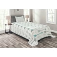 thumbnail image 1 of Ambesonne Retro Quilted Bedspread Set 2 Pcs, Arrow Pattern Horizontal, Twin Size, Grey Teal White, 1 of 3