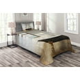 thumbnail image 1 of Ambesonne Retro Quilted Bedspread Set 2 Pcs, Bathtub in Modern Room, Twin Size, White Black Pale Brown, 1 of 3