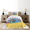 thumbnail image 1 of Ambesonne Retro Quilted Bedspread Set 2 Pcs, Boom Box Pop Art Dance, Twin Size, Multicolor, 1 of 6