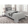 thumbnail image 1 of Ambesonne Retro Quilted Bedspread Set 2 Pcs, Chariot Gladiator, Twin Size, Dimgrey Black, 1 of 3