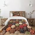 thumbnail image 1 of Ambesonne Retro Quilted Bedspread Set 2 Pcs, Colorful Herbs Spices, Twin Size, Multicolor, 1 of 5