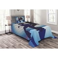 thumbnail image 1 of Ambesonne Retro Quilted Bedspread Set 2 Pcs, Couple Dance Floor Fun, Twin Size, Blue Purple Black, 1 of 3