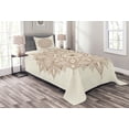 thumbnail image 1 of Ambesonne Retro Quilted Bedspread Set 2 Pcs, Flower Lace, Twin Size, Brown and Ivory, 1 of 3