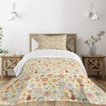 thumbnail image 1 of Ambesonne Retro Quilted Bedspread Set 2 Pcs, Flowers Singing Birds, Twin Size, Multicolor, 1 of 5