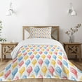 thumbnail image 1 of Ambesonne Retro Quilted Bedspread Set 2 Pcs, Ice Cream Cones 50s Time, Twin Size, Multicolor, 1 of 5