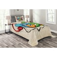 thumbnail image 1 of Ambesonne Retro Quilted Bedspread Set 2 Pcs, Music Graffiti Hip Hop, Twin Size, Multicolor, 1 of 2