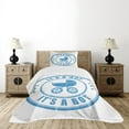 thumbnail image 1 of Ambesonne Retro Quilted Bedspread Set 2 Pcs, Old Fashioned Circles Wheels, Twin Size, Violet Blue, 1 of 6