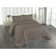 thumbnail image 1 of Ambesonne Retro Quilted Bedspread Set 3 Pcs, Abstract Leaf Silhouettes Art, King, Umber Dimgray and Cinnamon, 1 of 4