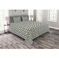 thumbnail image 1 of Ambesonne Retro Quilted Bedspread Set 3 Pcs, Bold Circles Polka Dots, Queen Size, Multicolor, 1 of 3