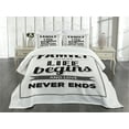 thumbnail image 1 of Ambesonne Retro Quilted Bedspread Set 3 Pcs, Family Phrase Motivation, King Size, Black Grey Grey, 1 of 3
