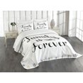 thumbnail image 1 of Ambesonne Retro Quilted Bedspread Set 3 Pcs, Family Words Ink Sketch, King Size, Black Brown White, 1 of 5