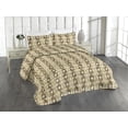thumbnail image 1 of Ambesonne Retro Quilted Bedspread Set 3 Pcs, Grungy Star Shapes Pattern, Twin, Dark Khaki and Pale Camel, 1 of 4
