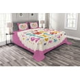 thumbnail image 1 of Ambesonne Retro Quilted Bedspread Set 3 Pcs, Joy Anniversary, Queen Size, Multicolor, 1 of 3