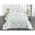 thumbnail image 1 of Ambesonne Retro Quilted Bedspread Set 3 Pcs, Minimalist Arrows, King Size, Pale Peach Turquoise, 1 of 3