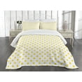 thumbnail image 1 of Ambesonne Retro Quilted Bedspread Set 3 Pcs, Picnic Yellow Spots, King Size, Yellow and White, 1 of 5
