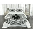thumbnail image 1 of Ambesonne Retro Quilted Bedspread Set 3 Pcs, Spartan, King Size, Grey Black White, 1 of 5