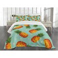 thumbnail image 1 of Ambesonne Retro Quilted Bedspread Set 3 Pcs, Vintage Beach Summer, Queen Size, Olive Green Seafoam, 1 of 5