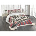 thumbnail image 1 of Ambesonne Retro Quilted Bedspread Set 3 Pcs, Vintage Cinema Movie Star, King Size, Brown Ecru Grey, 1 of 5