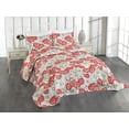 thumbnail image 1 of Ambesonne Retro Quilted Coverlet 2 Pcs, Chamomiles and Poppies Art, Twin Size, Dark Coral Pale Yellow, 1 of 4