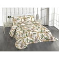 thumbnail image 1 of Ambesonne Retro Quilted Coverlet 2 Pcs, Lily Flowers Chain Look Print, Twin Size, Blush Mustard Fern Green, 1 of 4