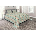 thumbnail image 1 of Ambesonne Retro Quilted Coverlet 3 Pcs, Aquatic Life Ocean Fish, King Size, Salmon Brown Turquoise, 1 of 2